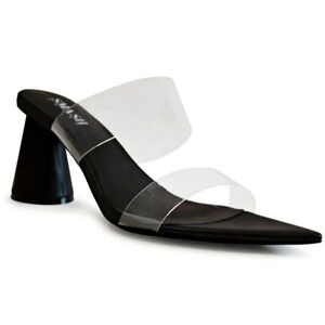 Smash Waze Women's Pointed Toe Slip On Block Heels Black Size 10 (MSRP $140)